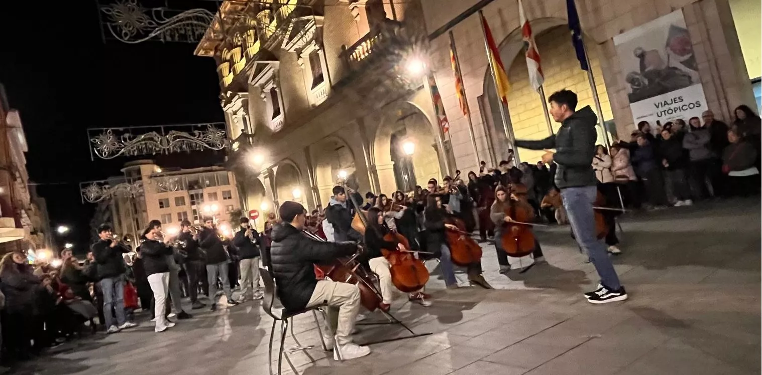 Flashmob del Conservatorio de Música de Huesca por Santa Cecilia. Foto Mercedes Manterola