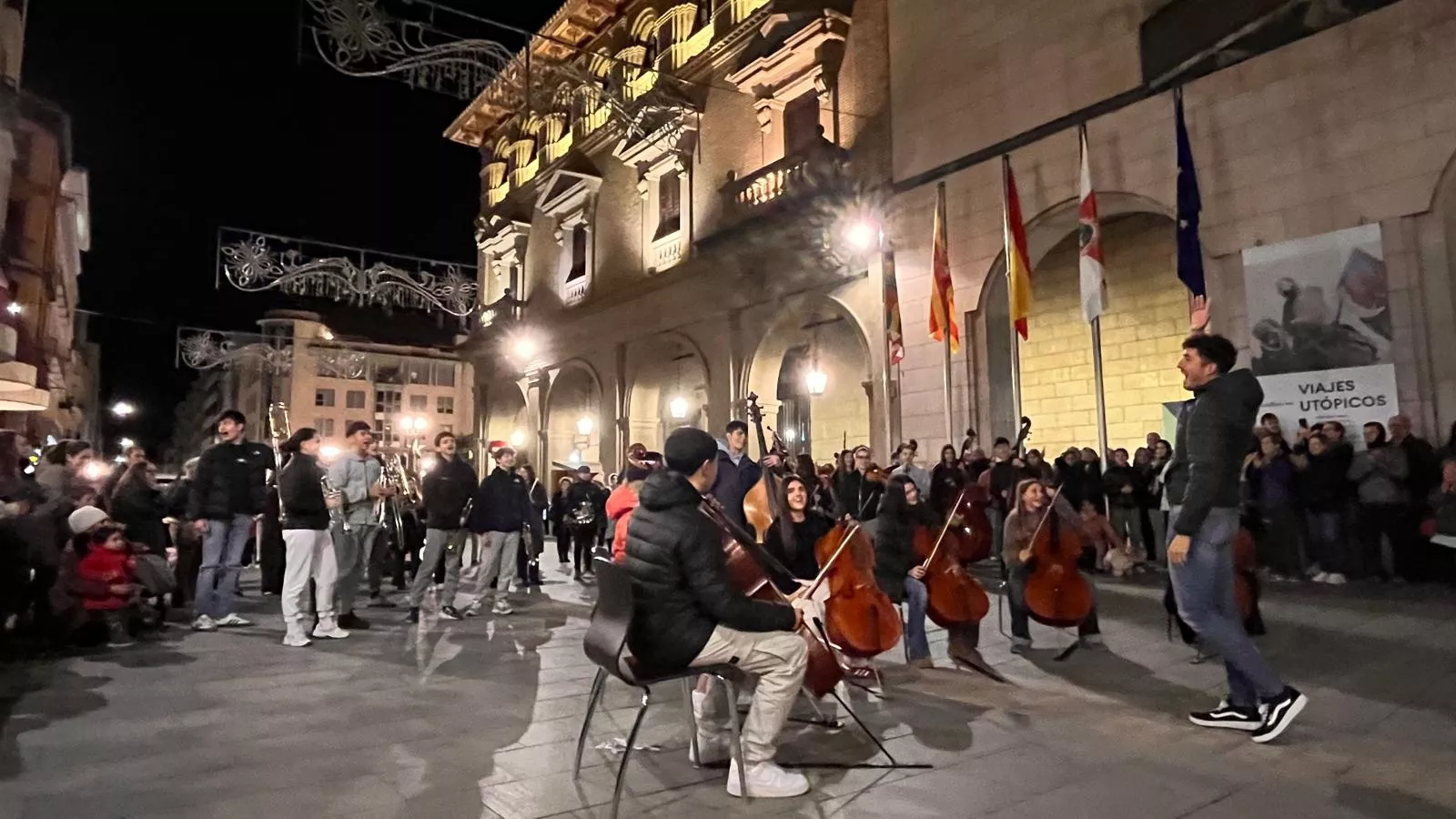 Flashmob del Conservatorio de Música de Huesca por Santa Cecilia. Foto Mercedes Manterola