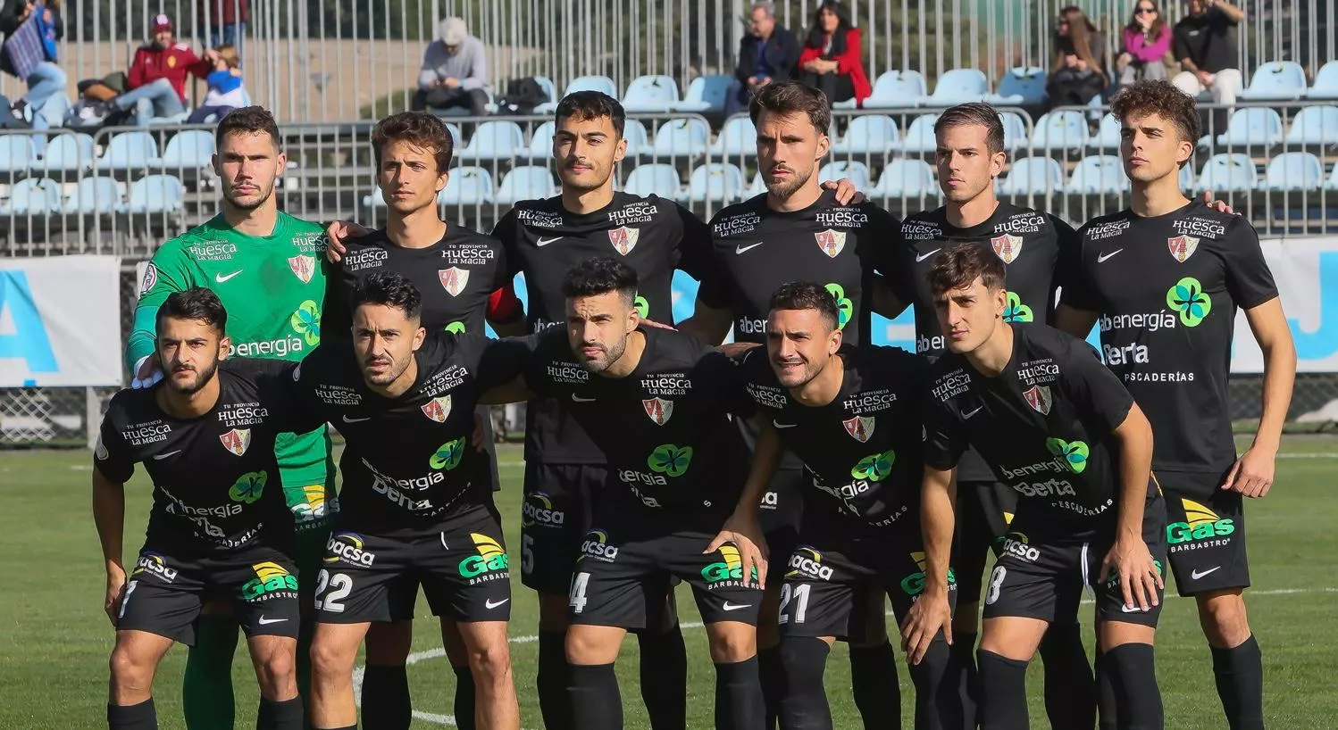 Once del Barbastro en su último partido contra el Deportivo Aragón. Foto: D. Marcén.