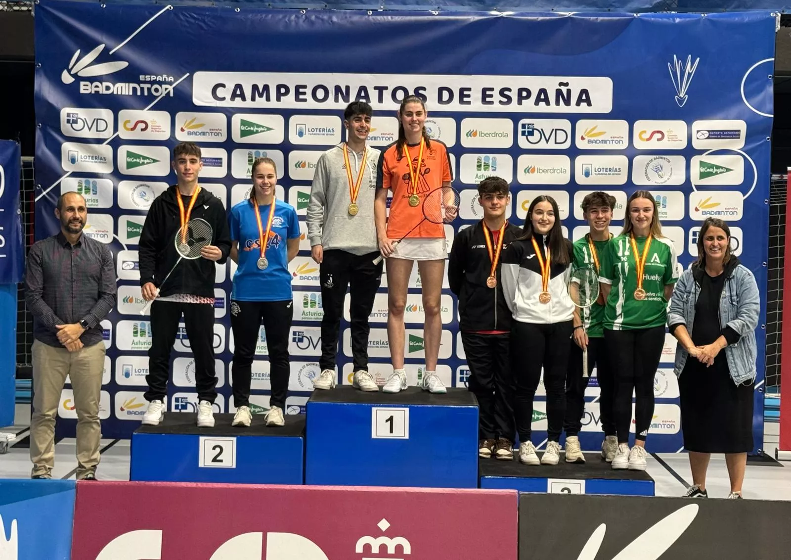 Podio Sub 19 dobles mixto