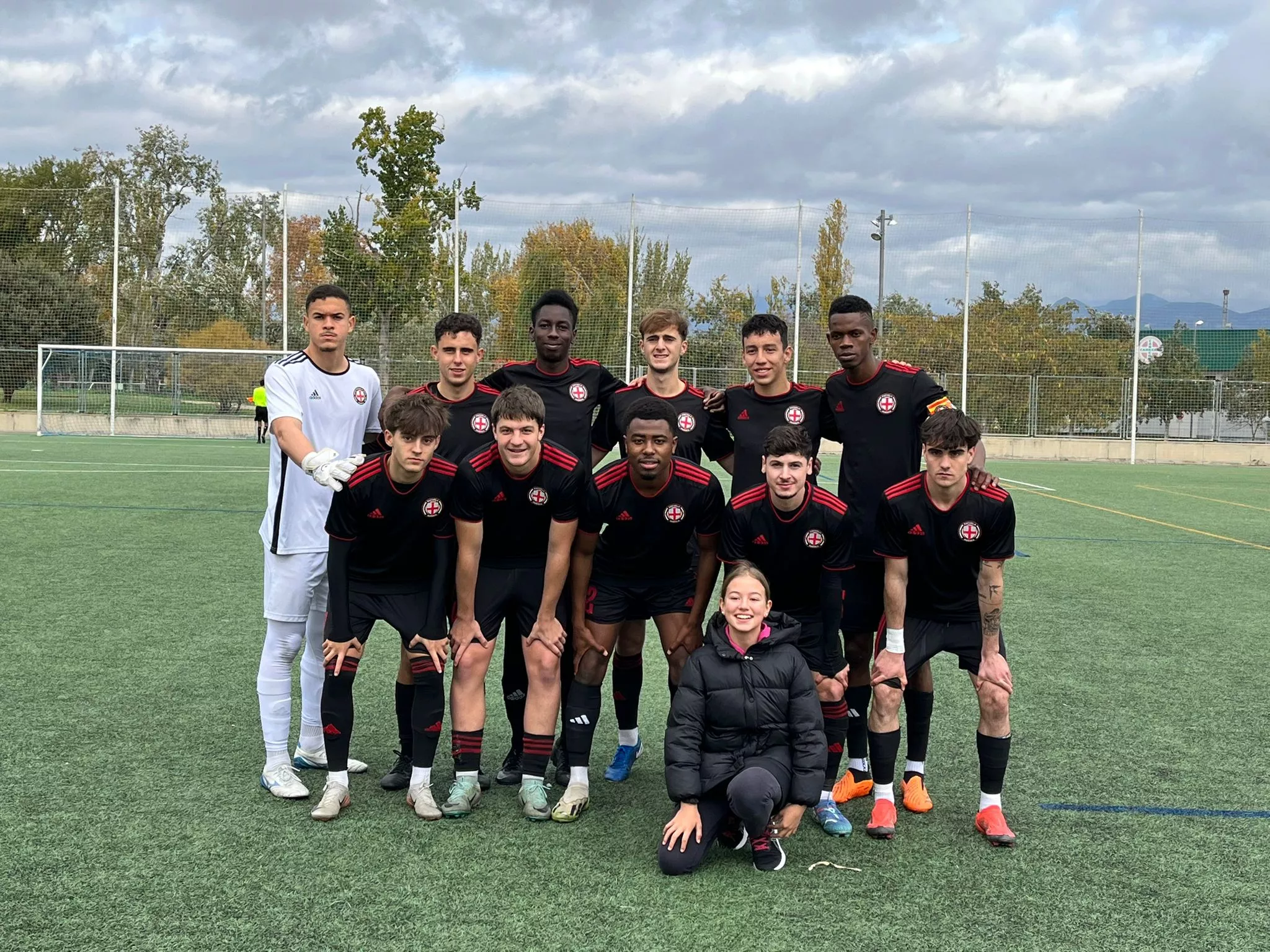 Once del Internacional de Huesca en su duelo ante el Delicias. Foto: Adrián Mora
