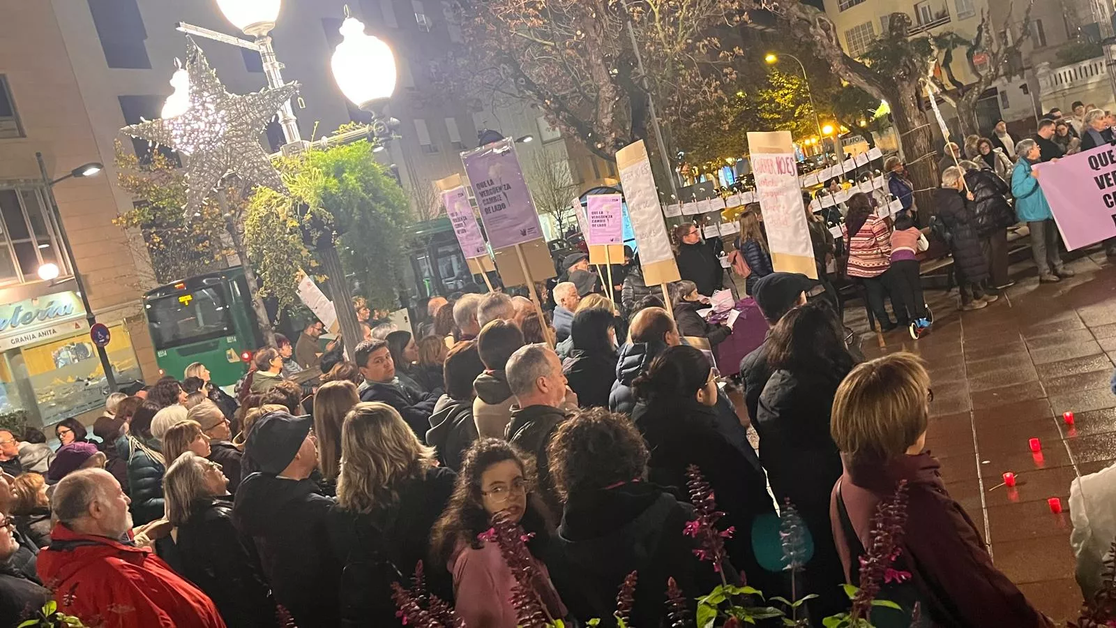 Concentración en Huesca en el Día Internacional para la Eliminación de la Violencia contra las Mujeres. Foto Mercedes Manterola