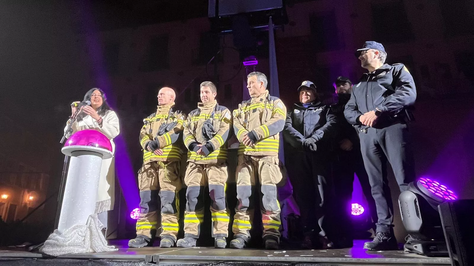 Encendido de la iluminación navideña en Huesca. Foto Mercedes Manterola
