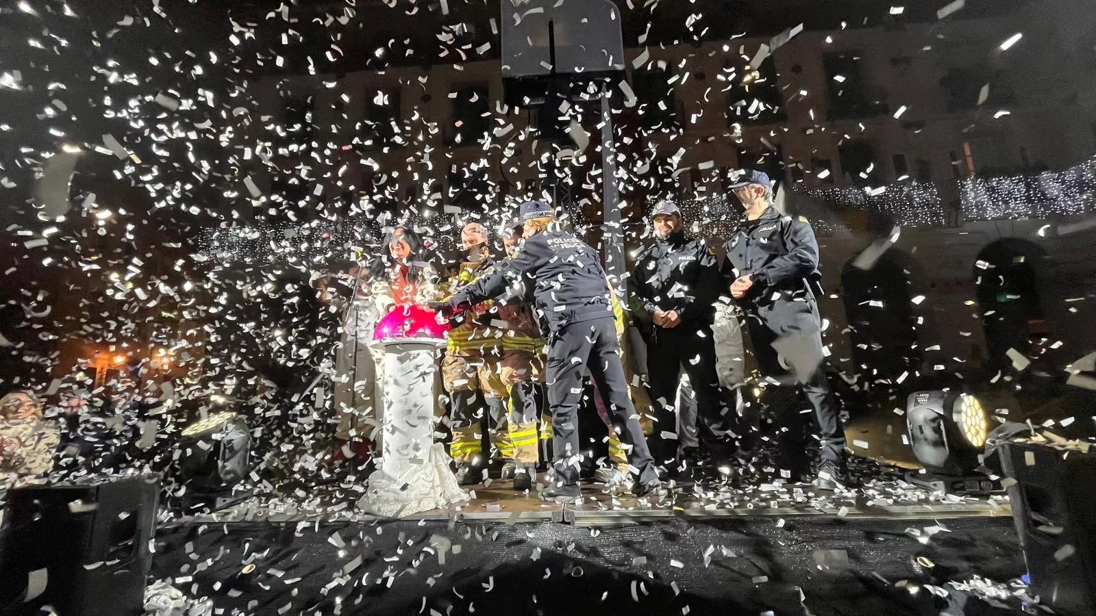 Encendido de la iluminación navideña en Huesca. Foto Mercedes Manterola