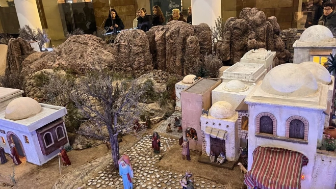 Belén instalado en la Diputación Provincial de Huesca.