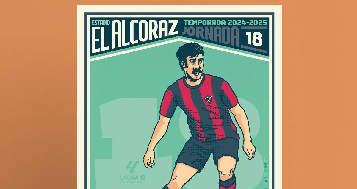 Serafín Ortega, protagonista del cartel del Huesca-Eibar