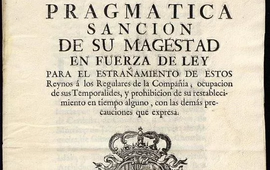 La Pragmática que suprimía la Orden de la Compañía de Jesús en España. Catalá y Ceveiro, jesuita, llegó de Roma andando hasta la Sertoriana Osca