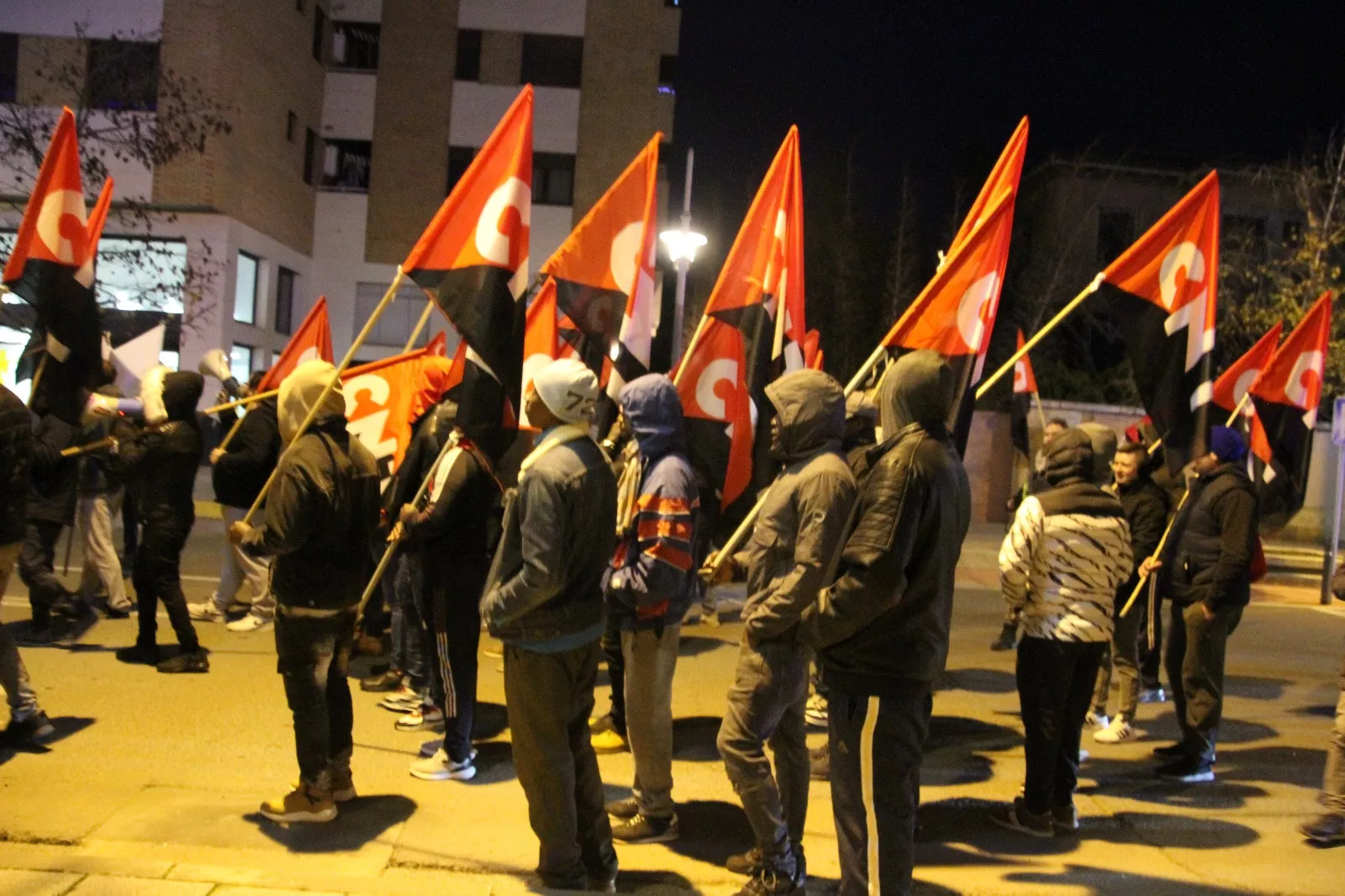 Manifestación de trabajadores de Litera Meat en Binéfar. Foto Carlos Neofato