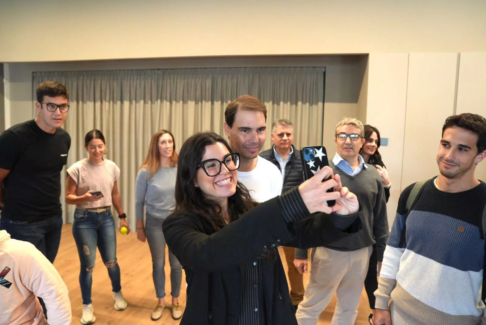 Eva Rico, con Rafa Nadal.