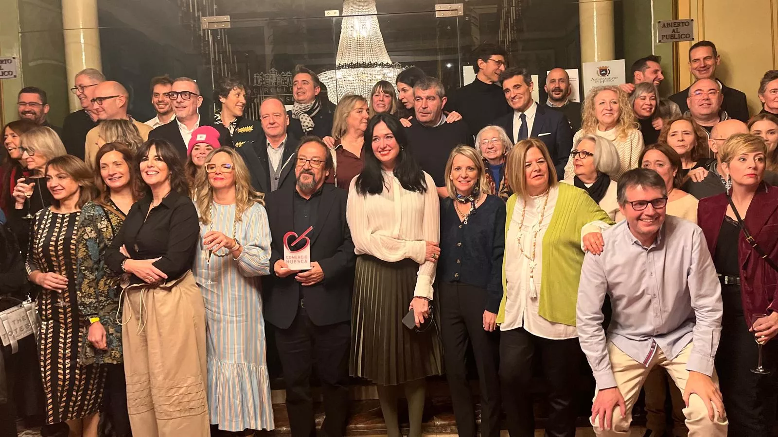Brindis Solidario de la Asociación de Comerciantes de Huesca. Foto Mercedes Manterola