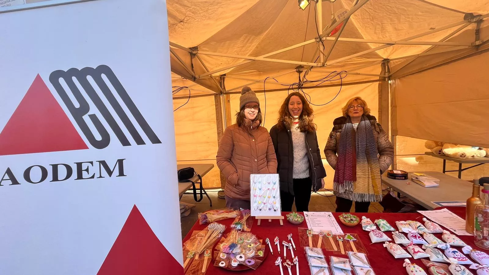 Feria Solidaria navideña en la plaza López Allué de Huesca. Foto Mercedes Manterola