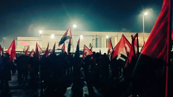 Última jornada de huelga en Litera Meat. Última jornada de huelga en Litera Meat.