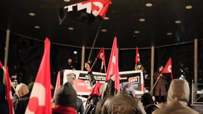 Una de las concentraciones durante la huelga. Una de las concentraciones durante la huelga.