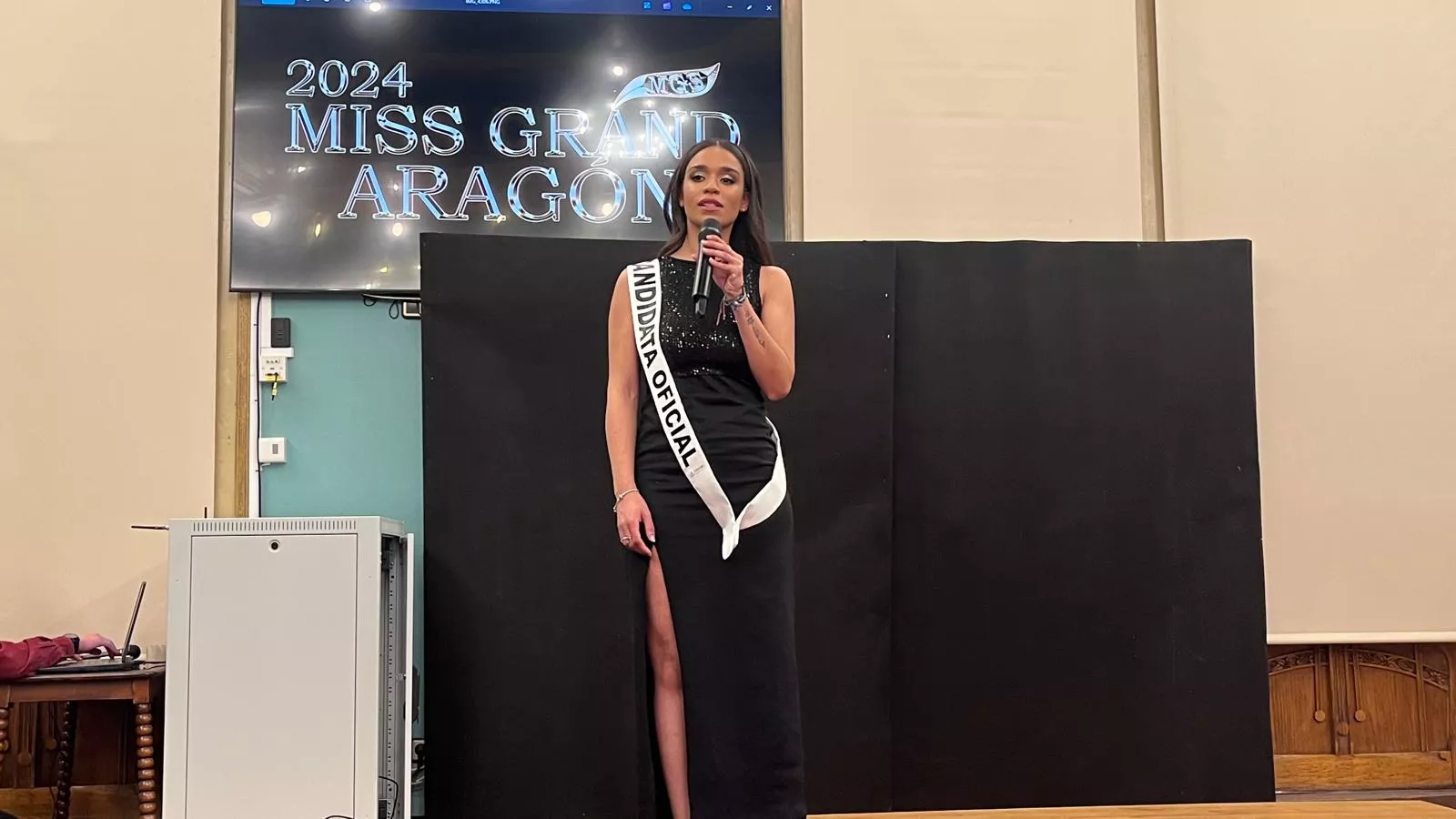 Lesly Ropero. Presentación de las candidatas de Huesca al Miss Grand Aragón 2024. Foto Myriam Martínez 