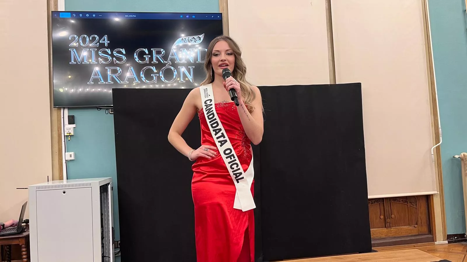 Yoid Pueyo. Presentación de las candidatas de Huesca al Miss Grand Aragón 2024. Foto Myriam Martínez 