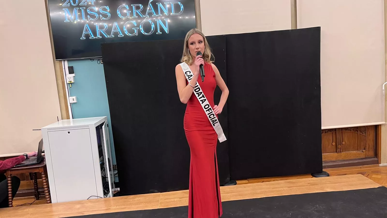 Lucía Di Franco. Presentación de las candidatas de Huesca al Miss Grand Aragón 2024. Foto Myriam Martínez 