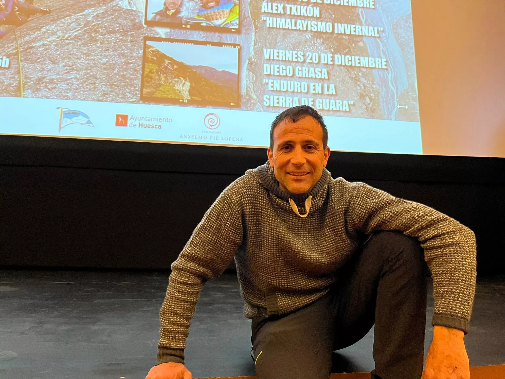 Alex Txikon, en las jornadas de San Úrbez de Peña Guara