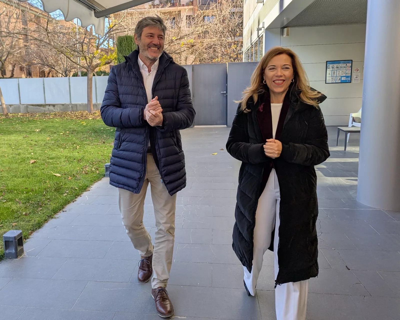 Gerardo Oliván y Ana Alós antes de la comidad de Navidad del PP