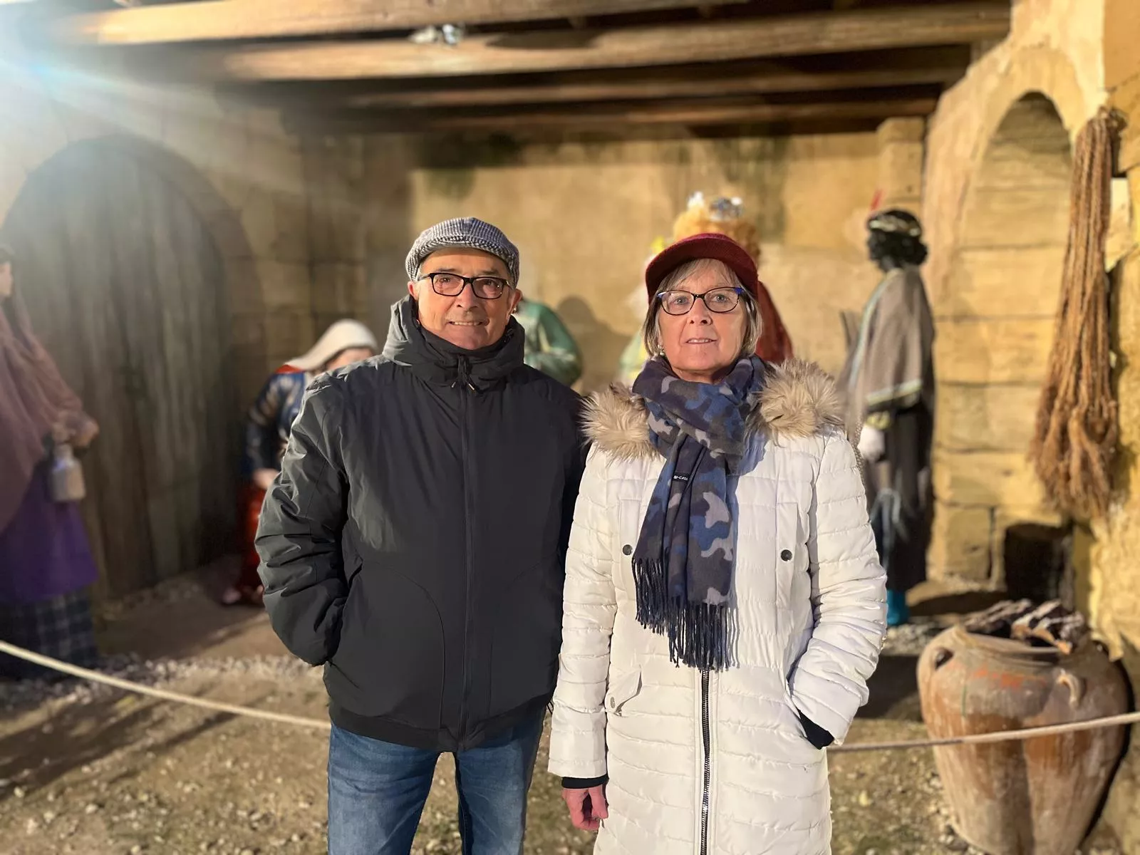 Belén instalado en los restos de la iglesia de la Malena de Huesca. Foto Mercedes Manterola