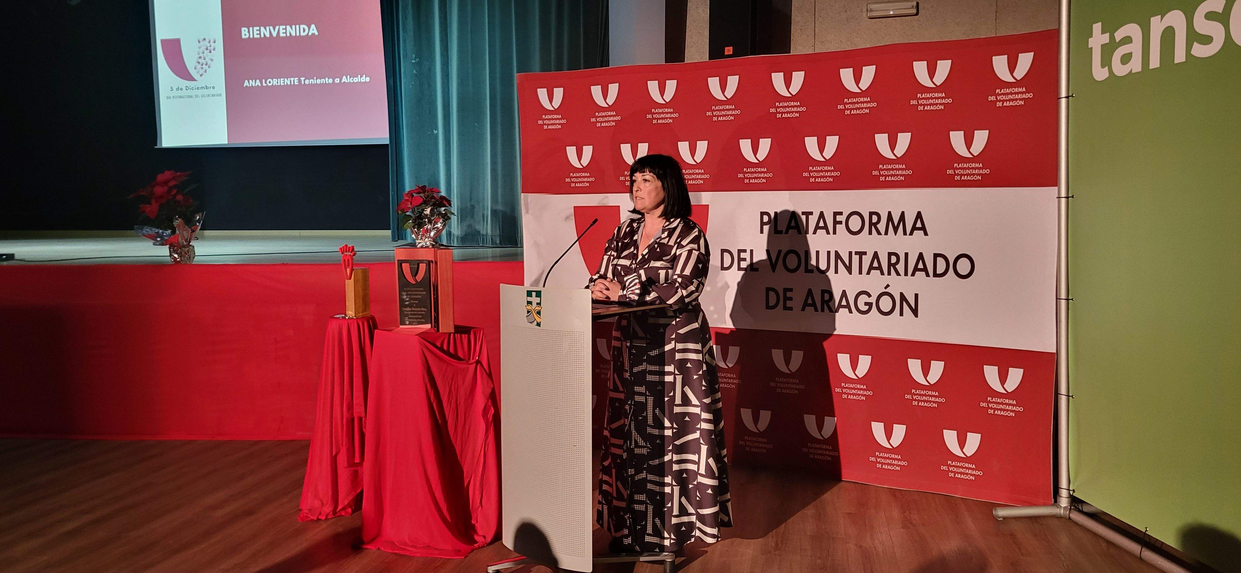 Ana Lorente, en la celebración en Huesca del Día del Voluntariado 2022. Foto Myriam Martínez