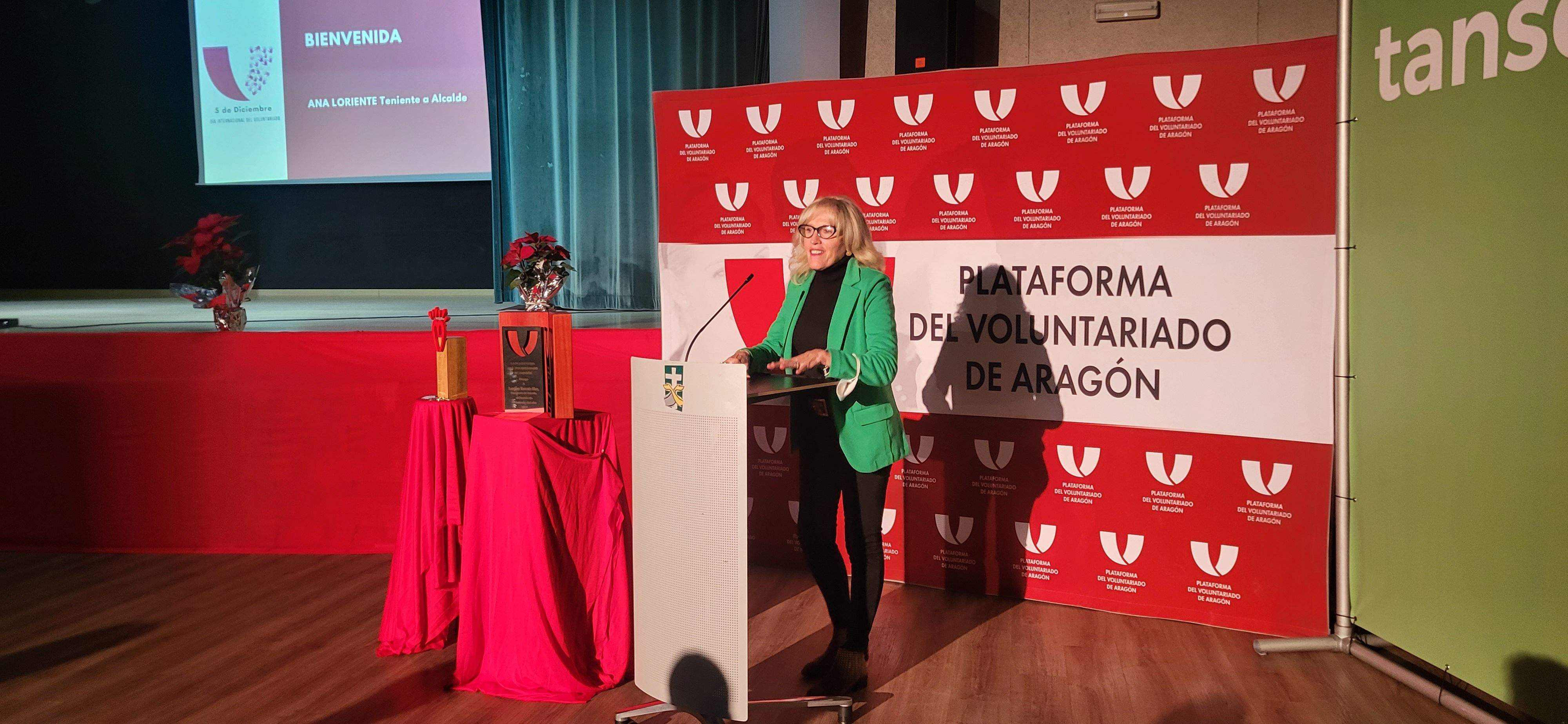 Silvia Salazar, en la celebración en Huesca del Día del Voluntariado 2022. Foto Myriam Martínez