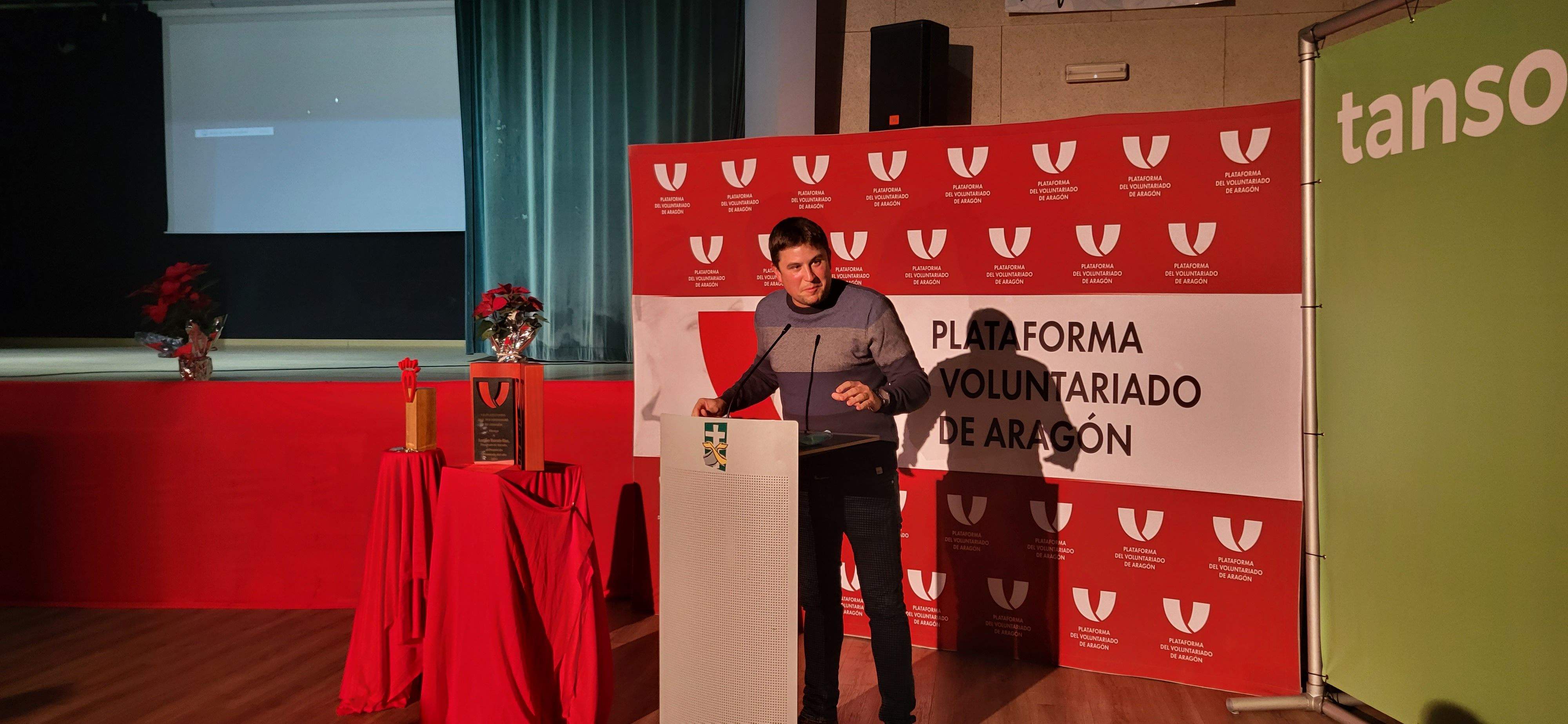 Antonio Biescas, en la celebración en Huesca del Día del Voluntariado 2022. Foto Myriam Martínez