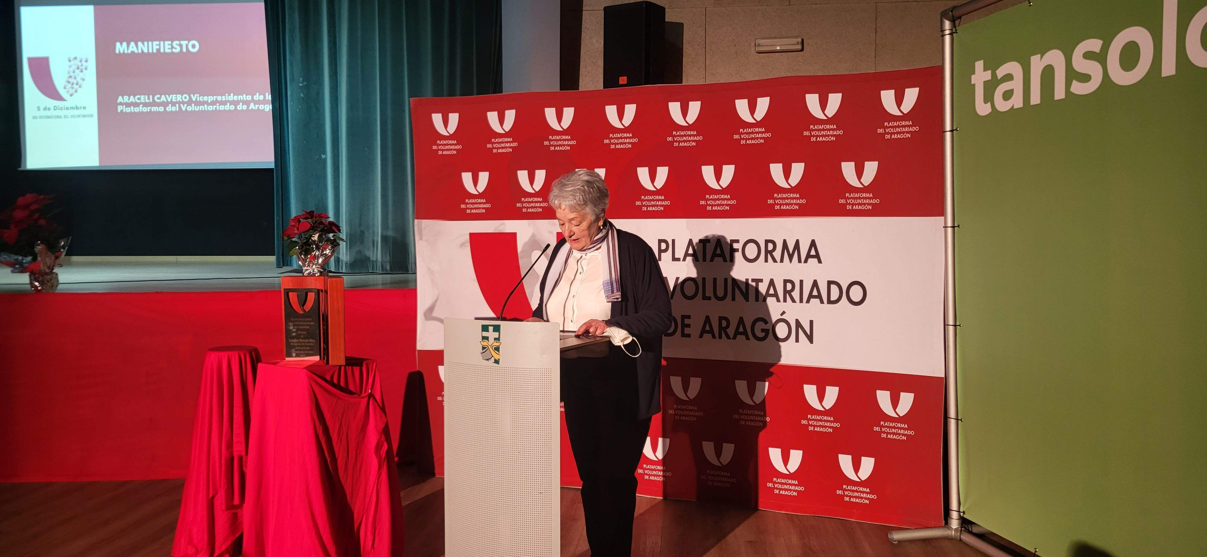 Araceli Cavero, en la celebración en Huesca del Día del Voluntariado 2022. Foto Myriam Martínez 