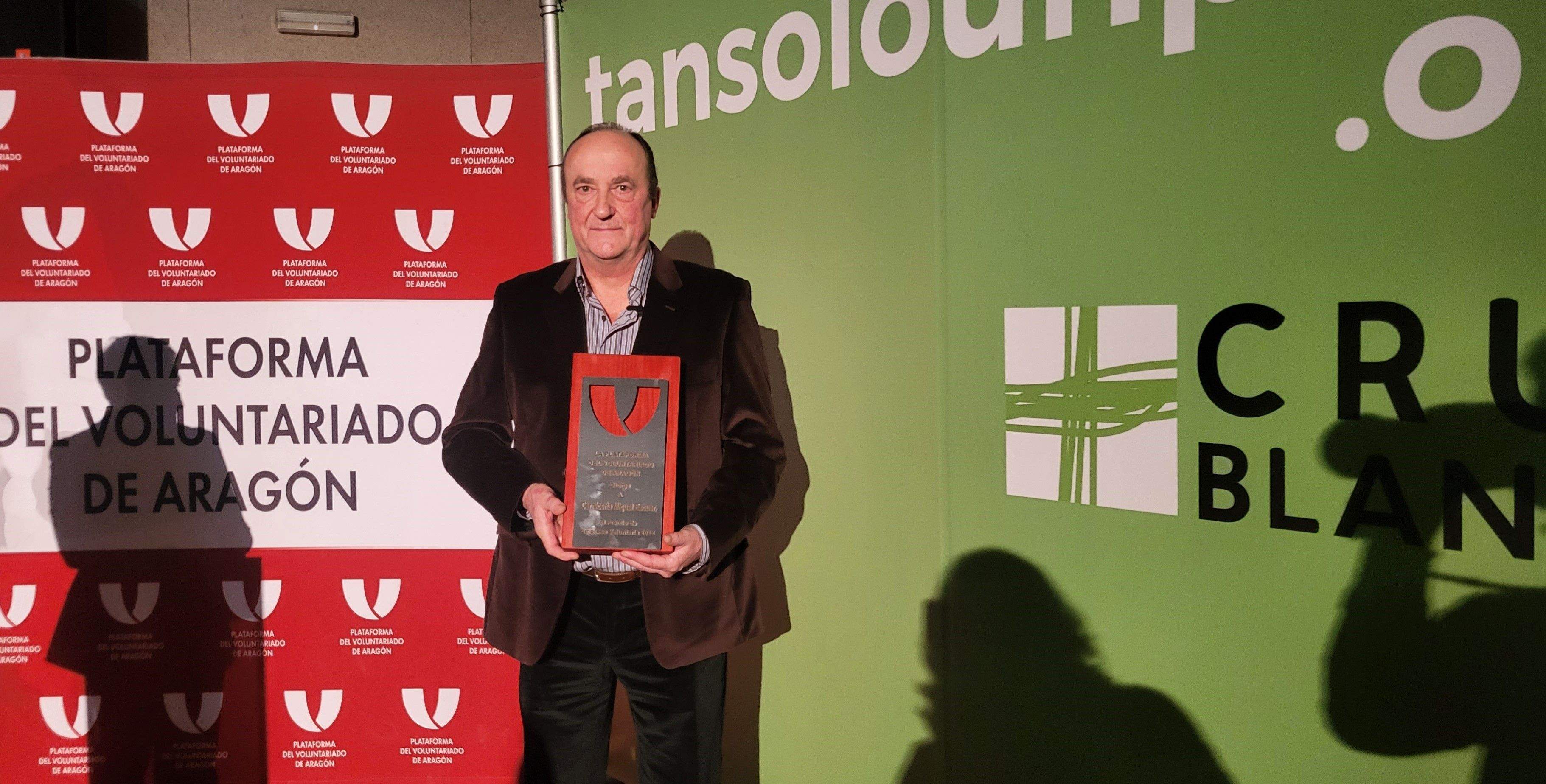 Miguel Escuer, en la celebración en Huesca del Día del Voluntariado 2022. Foto Myriam Martínez 