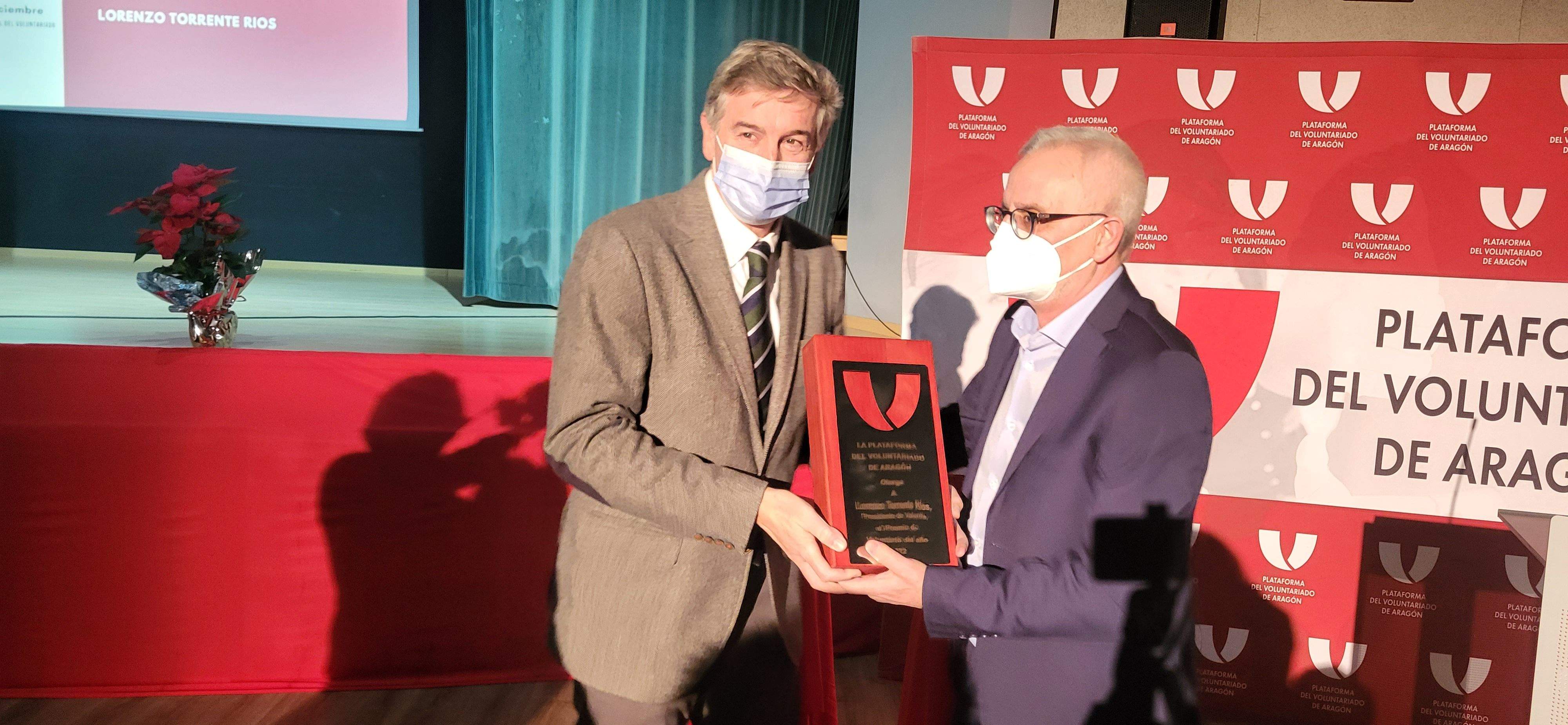 Lorenzo Torrente y Juan Hidalgo en la celebración del Día del Voluntariado 2022. Foto Myriam Martínez 