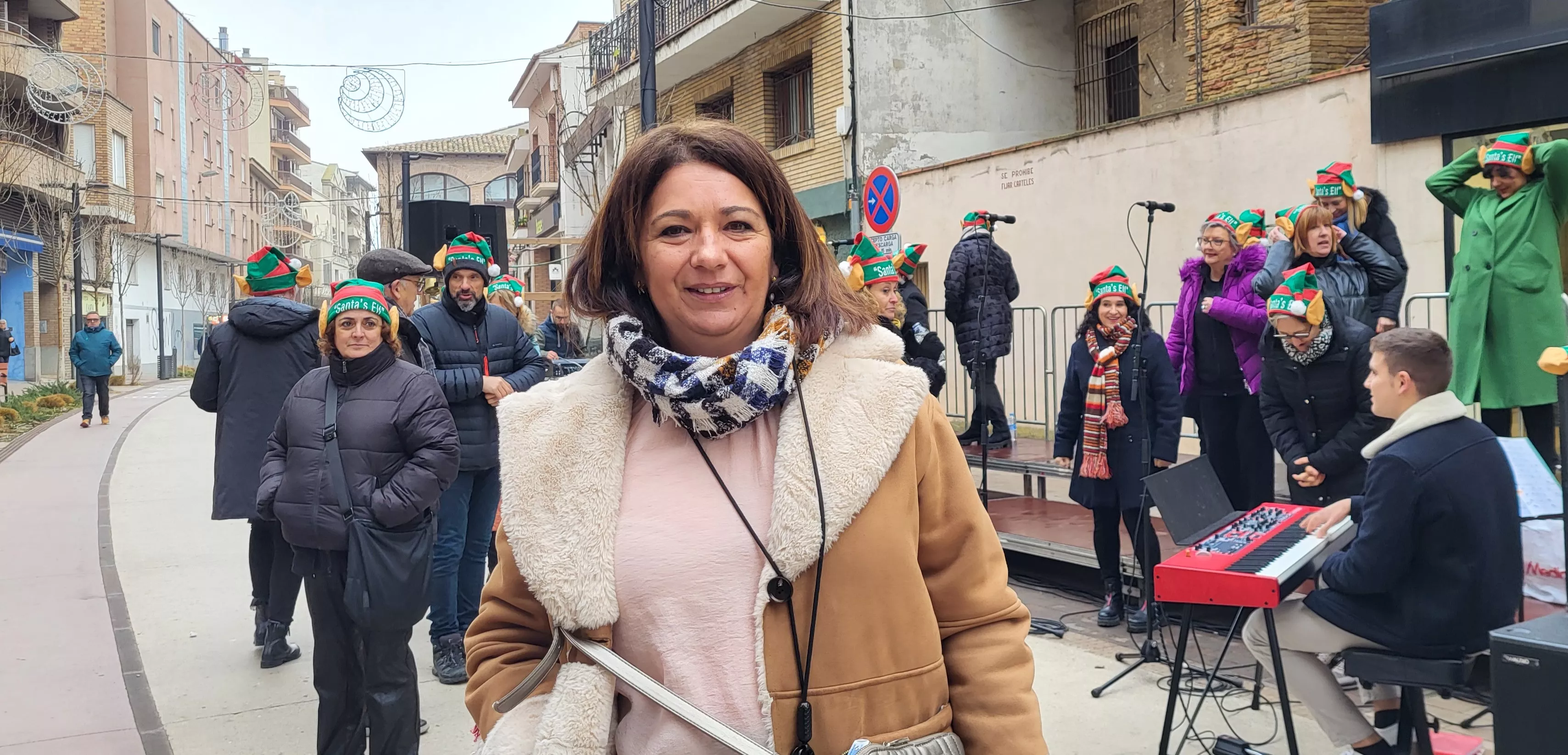Sonia Bastinos antes del inicio del concierto de Góspel Monzón. Foto Mercedes Manterola