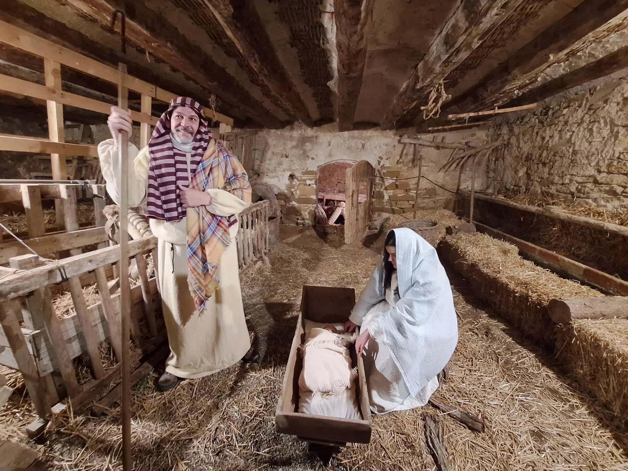 El Nacimiento en el Belén Viviente de Estadilla. Foto Sonia Blanco