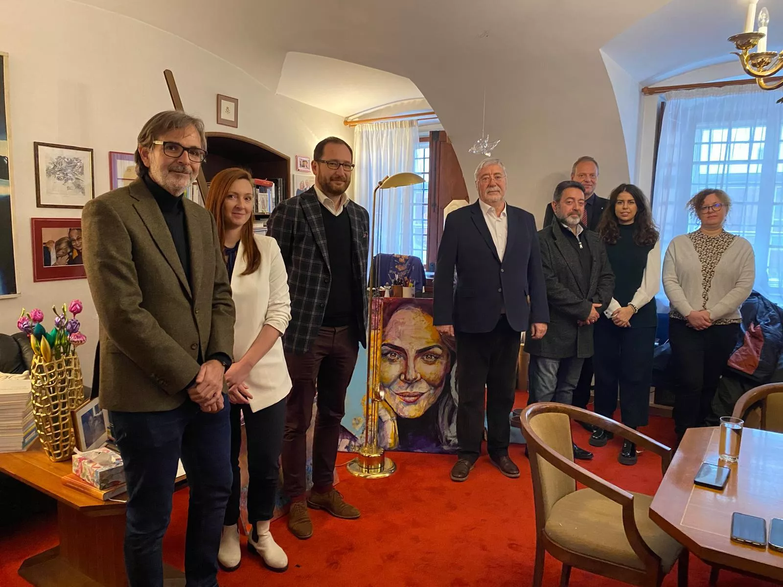 Comitiva oscense en la Biblioteca Havel de Praga y Bohemia central