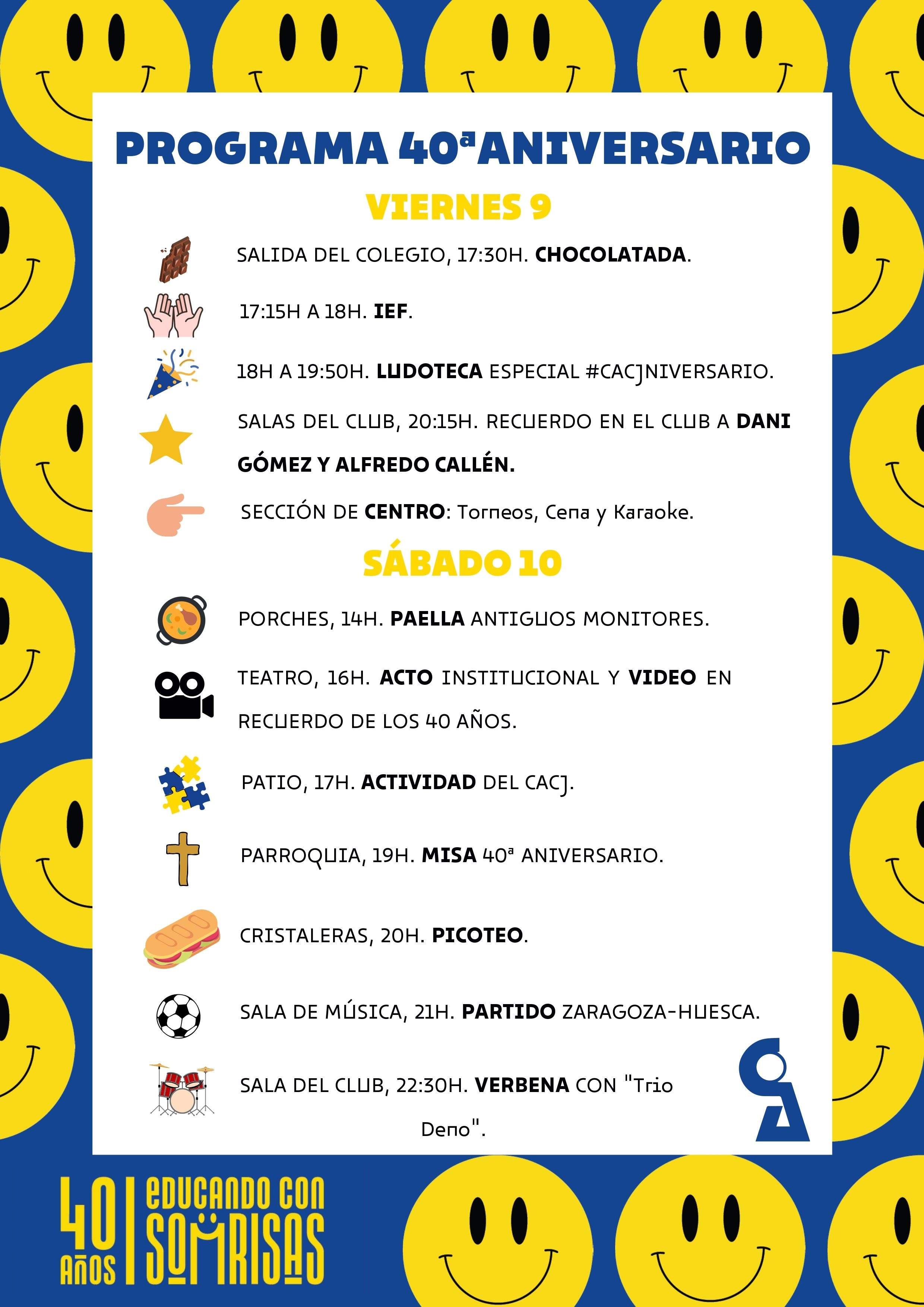 Programación del aniversario