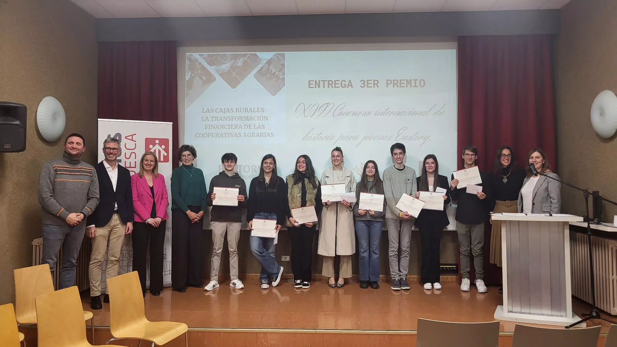 Entrega del tercer premio de Eustory a Salesianos de Huesca