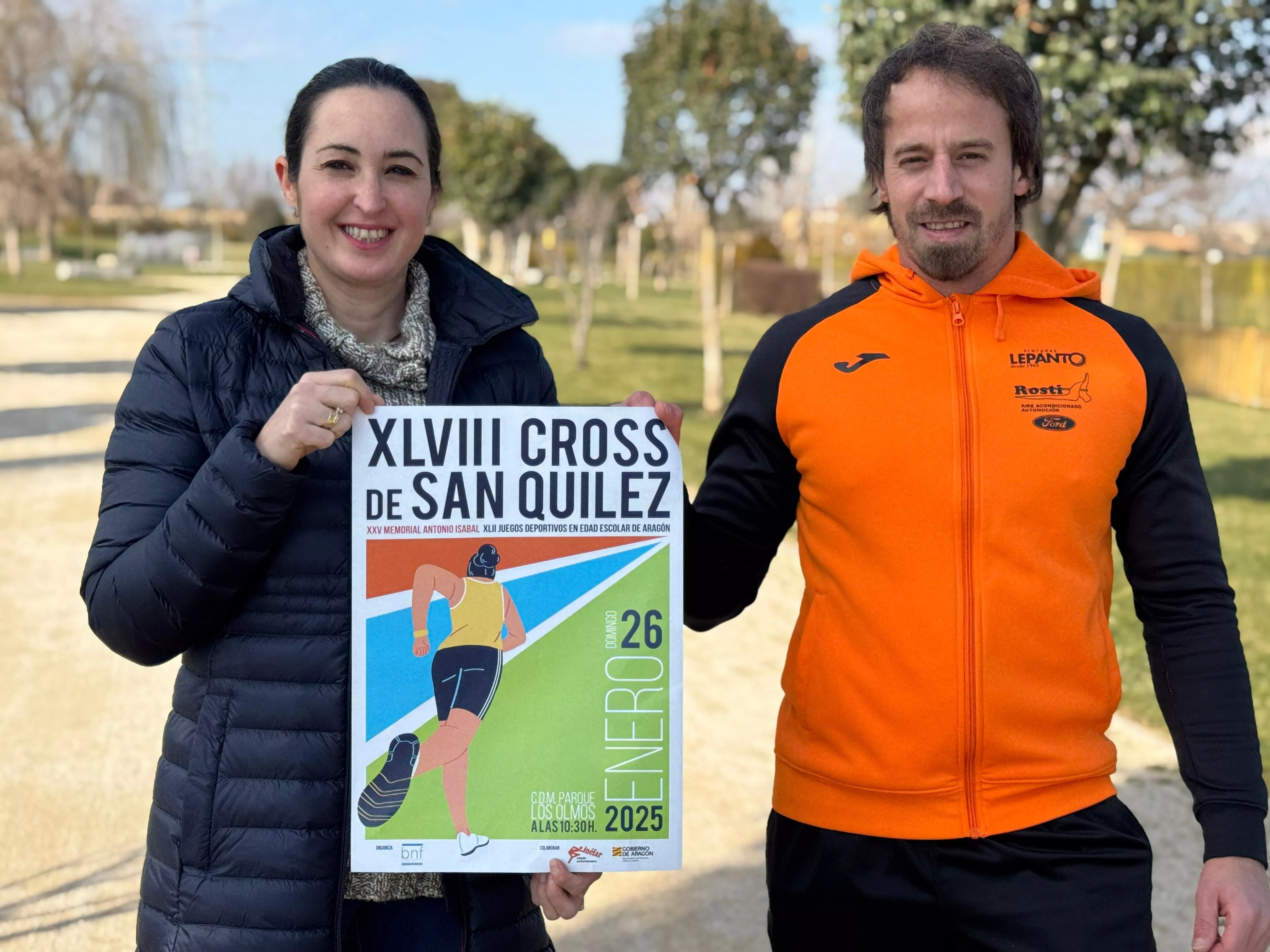 Oliván y Navalón en la presentación del cross.