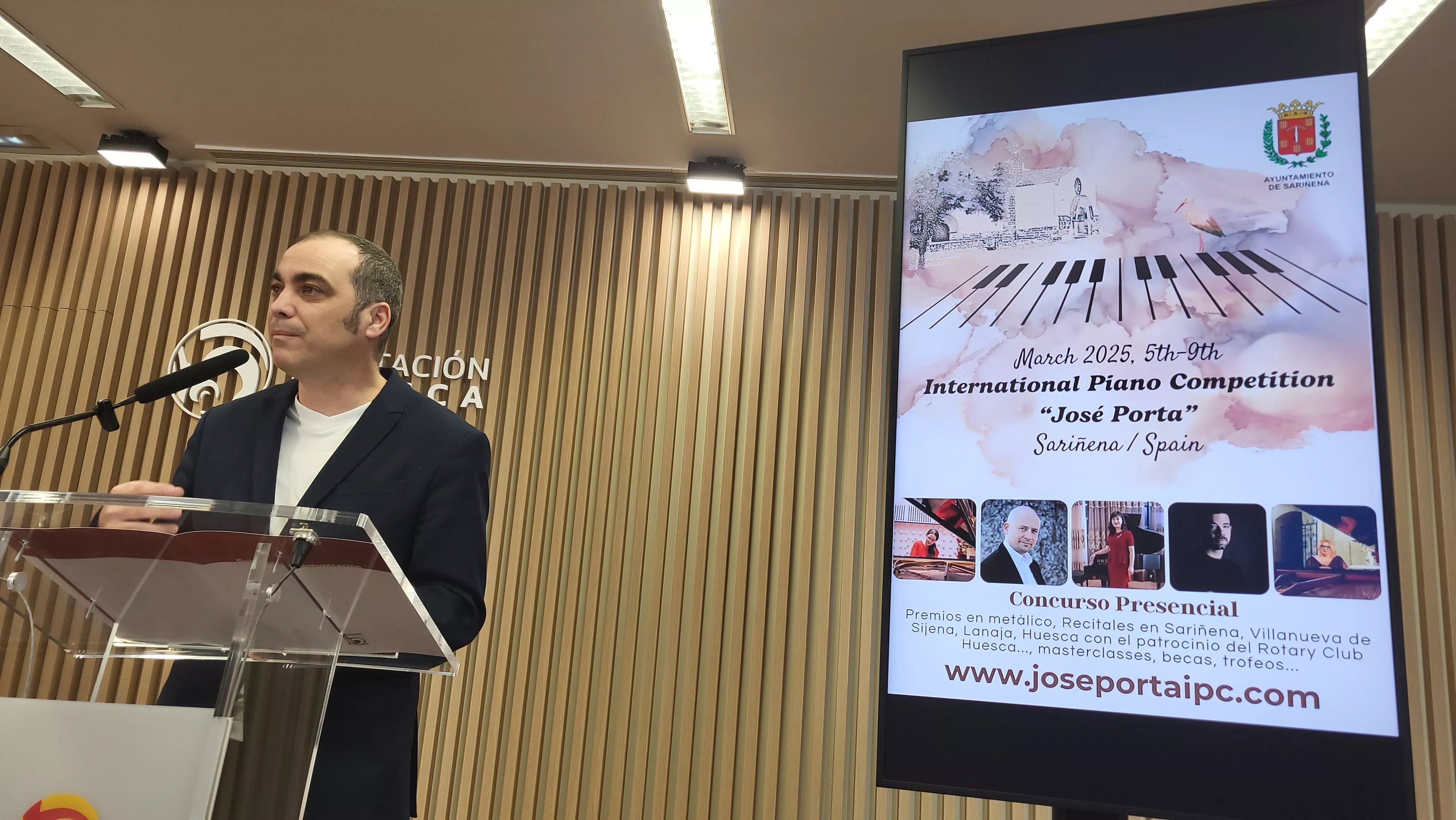 Presentación del Concurso Internacional de Piano José Porta en Sariñena