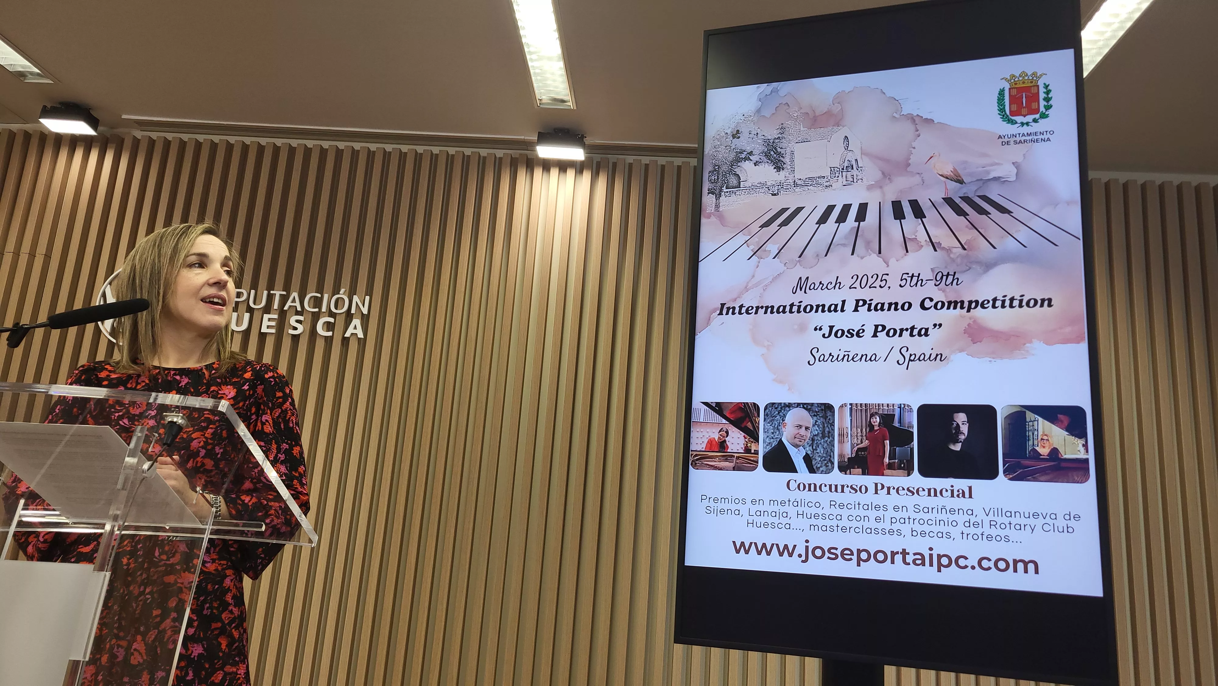 Presentación del Concurso Internacional de Piano José Porta en Sariñena