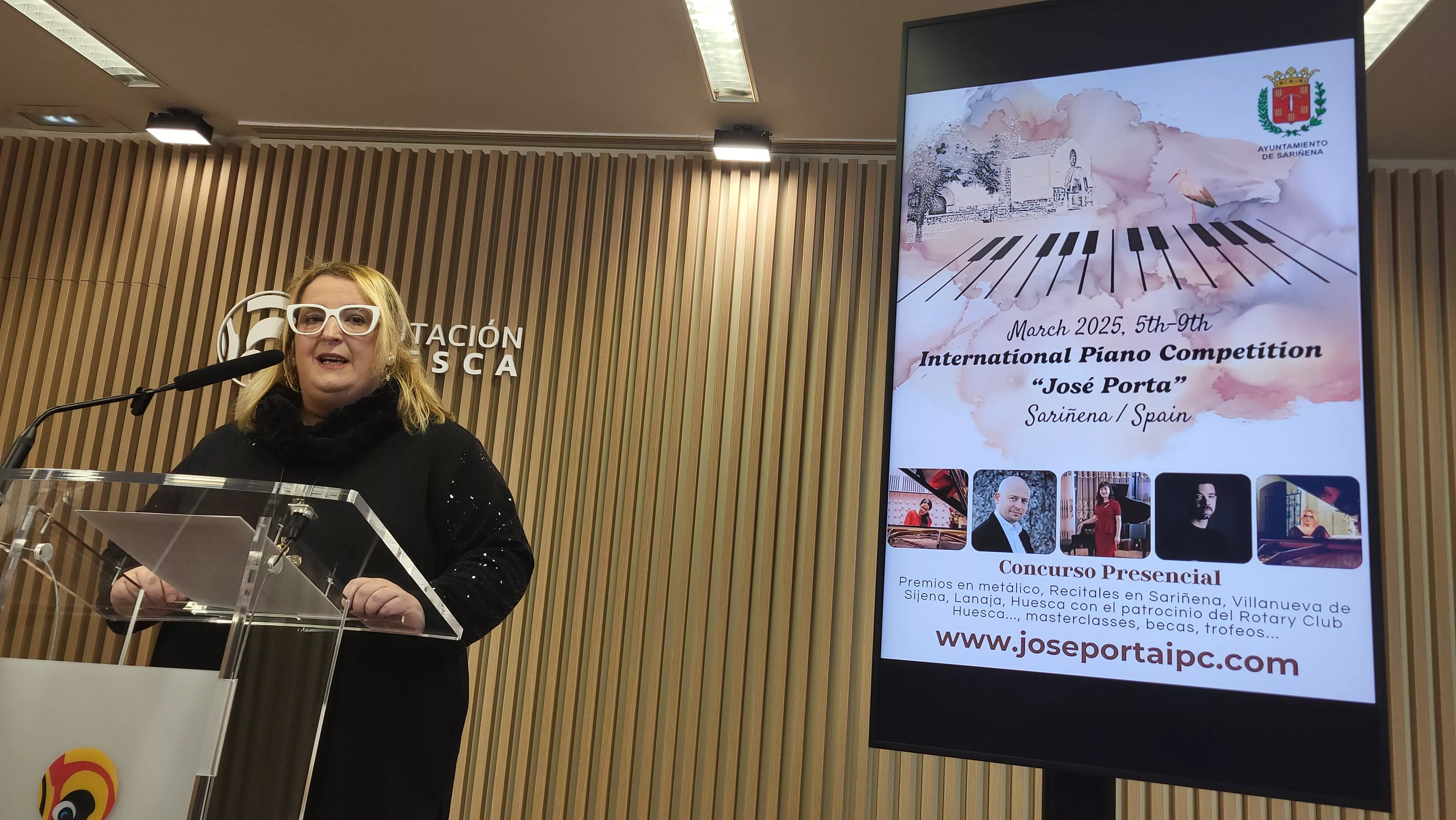 Presentación del Concurso Internacional de Piano José Porta en Sariñena