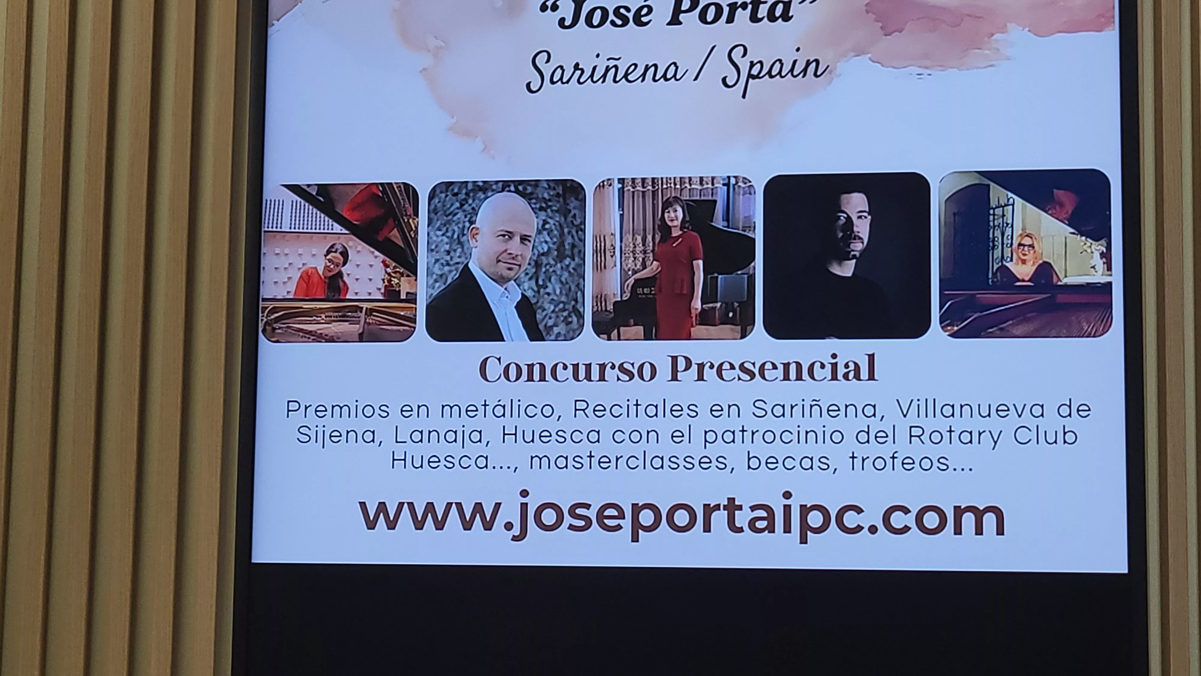 Presentación del Concurso Internacional de Piano José Porta en Sariñena