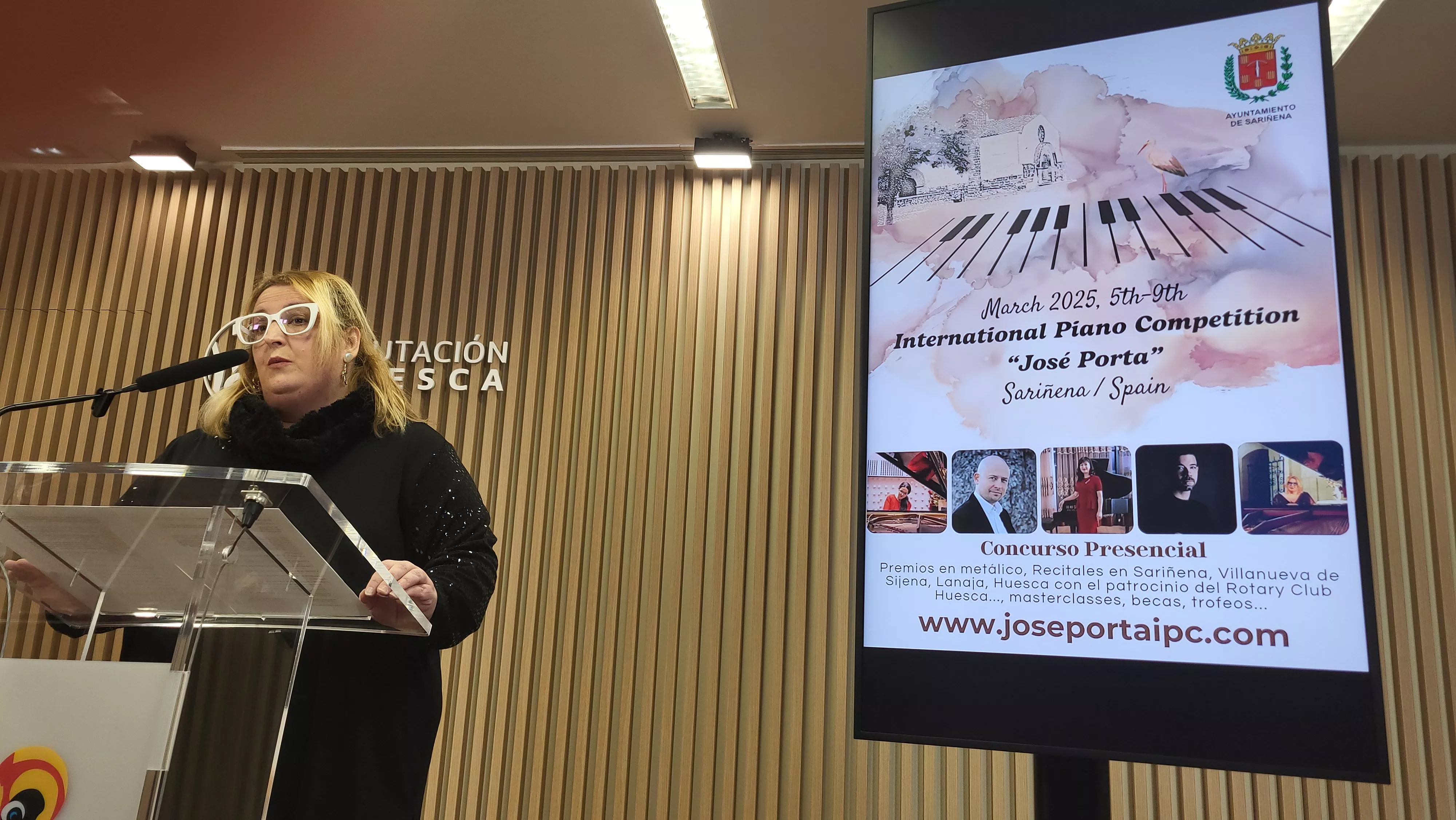 Presentación del Concurso Internacional de Piano José Porta en Sariñena