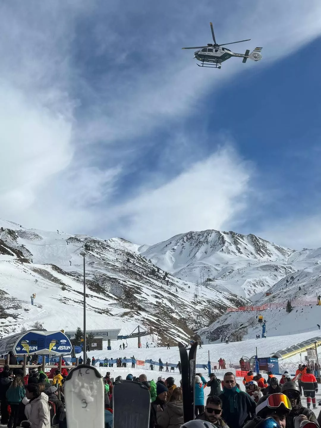 Estación de Astún tras el accidente de este sábado.