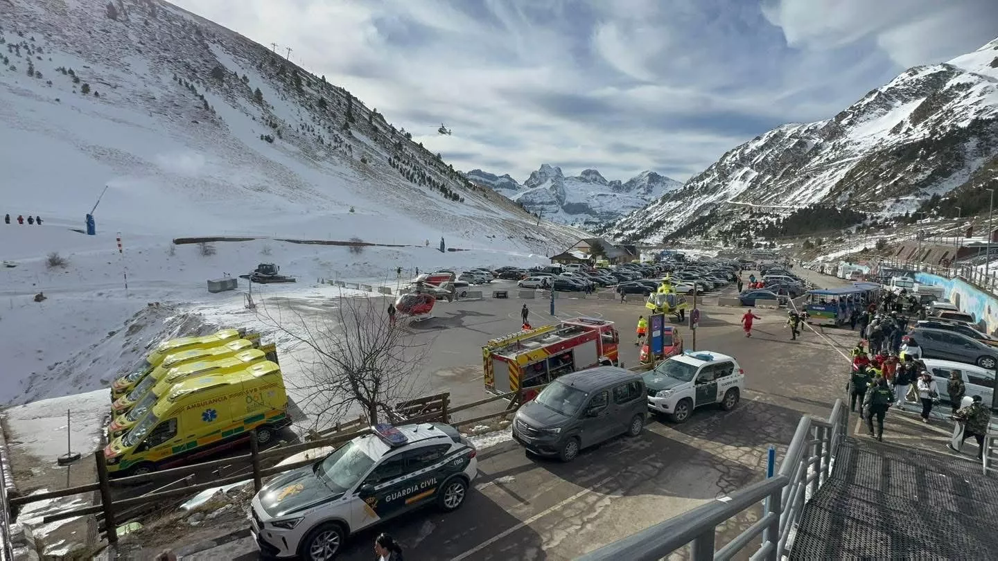 Estación de Astún tras el accidente de este sábado.