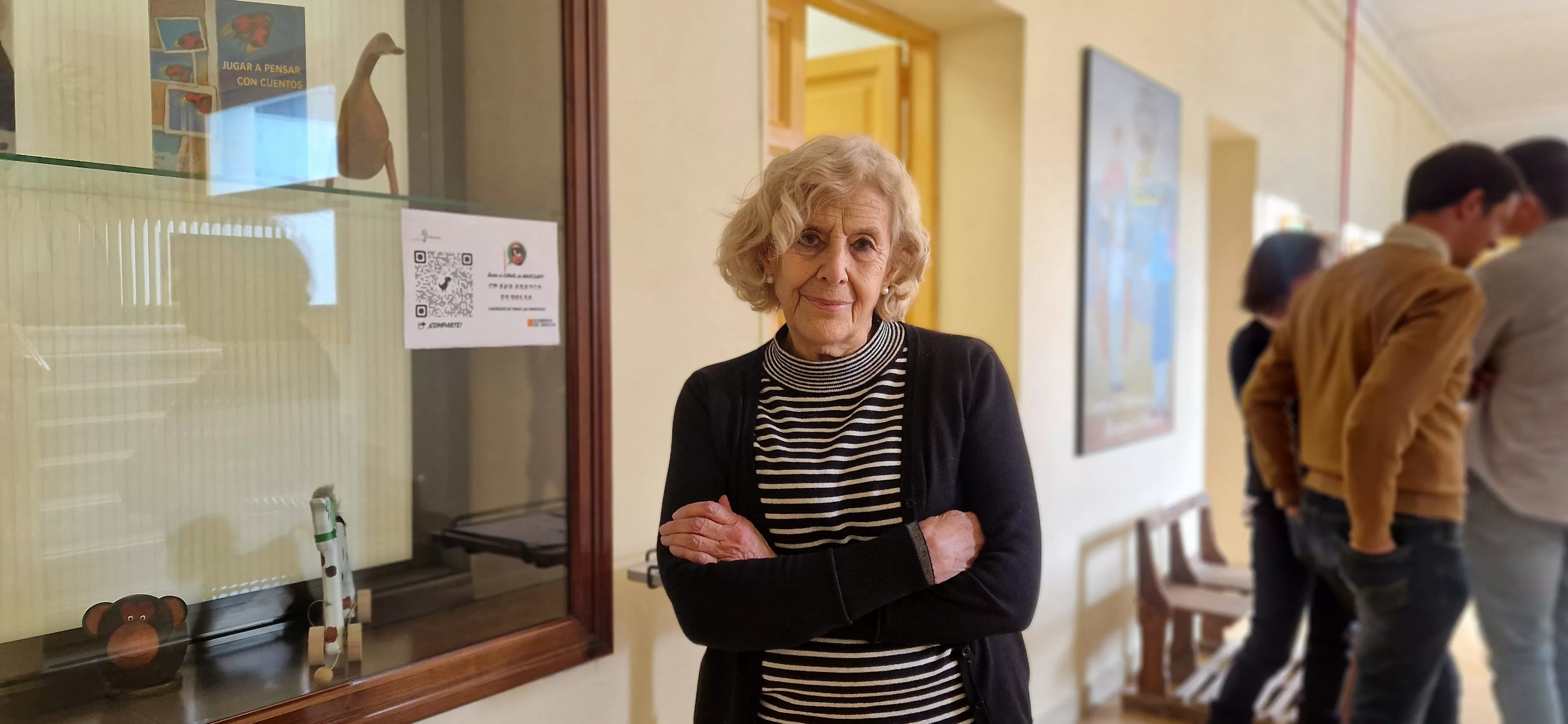 Manuela Carmena, en el Centro de Profesorado Ana Abarca de Bolea de Huesca. Foto Myriam Martínez
