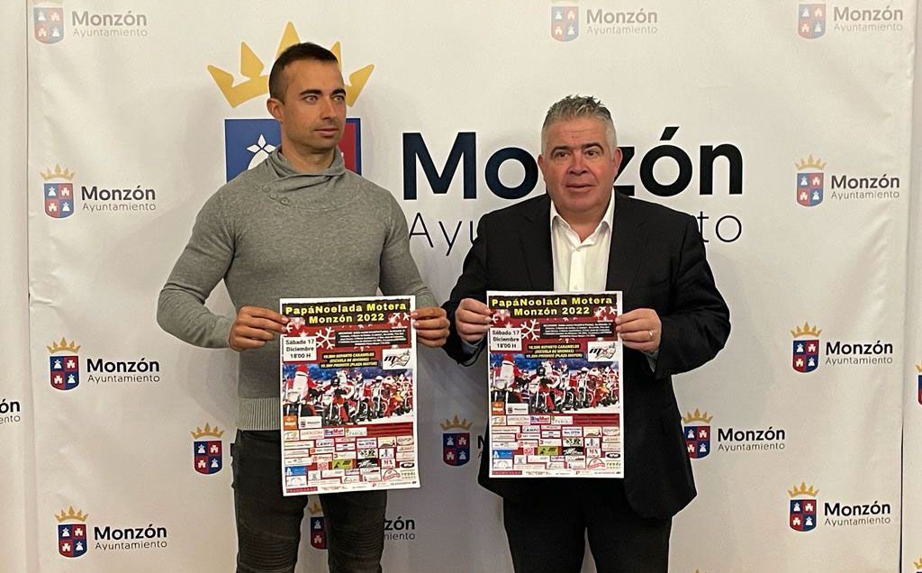 Óscar Romero presidente de Motoclub Monzón y Javier Vilarrubí concejal de Festejos.