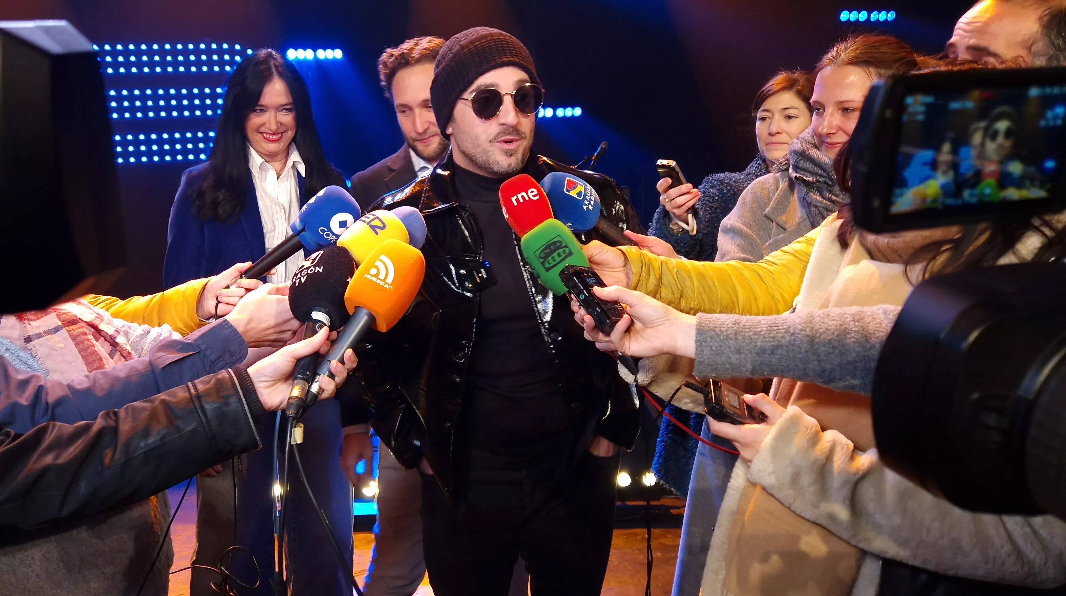 David Bustamante, feliz de preparar la gira en Huesca. Foto Myriam Martínez