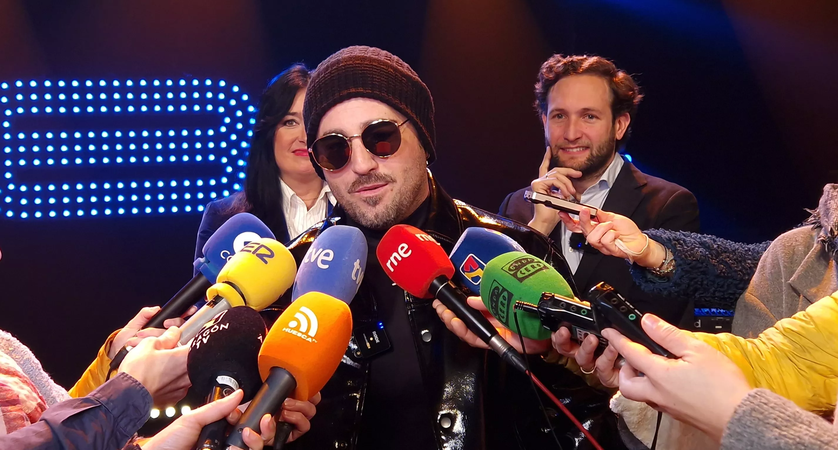 David Bustamante, feliz de preparar la gira en Huesca. Foto Myriam Martínez