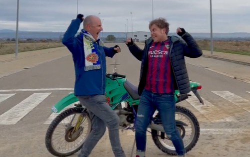 Captura del vídeo publicado por la SD Huesca en redes sociales.