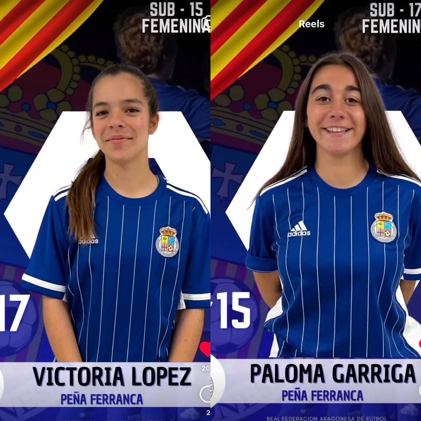 Victoria López y Paloma Garriga, jugadoras de la Peña Ferranca