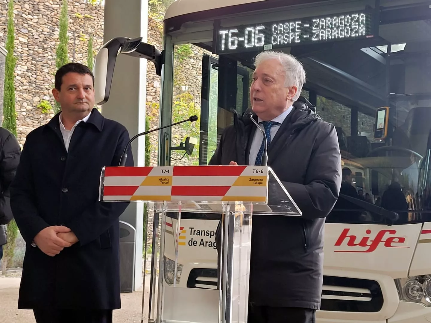 El consejero de Aragón Octavio López, en una reciente presentación de nuevas líneas de autobús del mapa concesional.