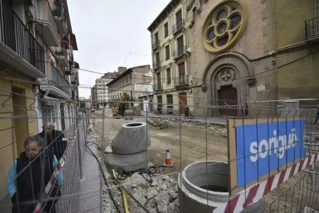 Obras en el Coso Alto de Huesca